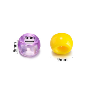 Boîte de perles acryliques multicolores à gros trous pour la fabrication de bracelets, accessoires de bijoux DIY, perles rondes en plastique - Product Image 2