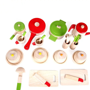 Juego <span class=keywords><strong>de</strong></span> <span class=keywords><strong>Cocina</strong></span> <span class=keywords><strong>de</strong></span> Madera para Niños, Juguete Educativo Montessori para Cortar Verduras y Preparar Ensaladas, Venta al por Mayor con MOQ Bajo y Personalización OEM - Product Image 3