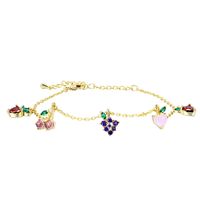 Zomercollectie Op Maat Gemaakt Messing 18K Verguld Mini Fruit CZ Ecologisch Trendy ROHS Gecertificeerde Armband Mode Charm
