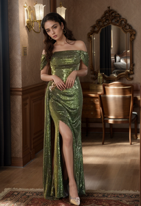 El último vestido de noche de lentejuelas con encaje elegante decorado para boda, baile de graduación y vestido de dama de honor - Product Image 2