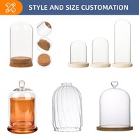 Cloche en verre vide, petite et économique, avec base en liège, pour présentation de cadeaux de mariage, jouets, et décoration de maison et de café