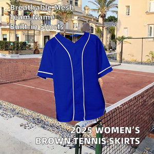 Faldas de tenis transpirables estampadas marrones para mujer 2026 con pantalones cortos interiores, nombre de equipo personalizado, ropa de moda para adultos para cancha - Product Image 2