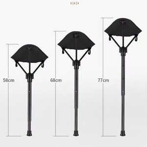 Portable Outdoor Telescopic <b>Folding</b> <b>Stool</b> 58-77cm Height Adjustable Fishing Chair Travel Camping Square Waiting Seat - Product Image 1
