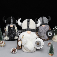 Hot 10.2 pouces Viking en peluche Gnomes islandais Rudolph cornu Viking Pirate Gnome Elfs Viking guerrier Gnome poupée sans visage
