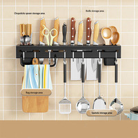 Usine directe organisateur de stockage mural couteau de cuisine cuillère porte-ustensiles support avec porte-serviettes
