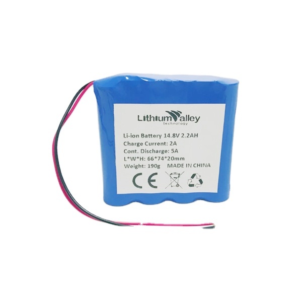 Rechargeable Li Ion Battery 18650 3.7v 2200mAh /14.8V 2.2Ah for Solar Street Light