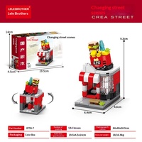 Lele Brothers Mini Street View Assembled City Building Model Ornament Children's Toy ABS Plastic Blocks Wholesale