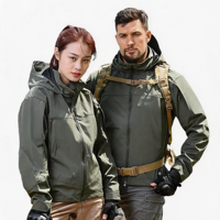 Odm Heren Casual Lichtgewicht Unisex Softshell Jack Waterdichte Tactische Outdoor Canvas Stand Kraag Nieuwe Gecoate Dunne Dikte