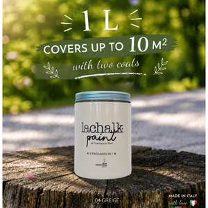 04 GREIGE 1 lt LaChalk the evolution of <b>chalk</b> paint Where <b>chalk</b> meets resin: Hybrid <b>Chalk</b> Resin Paint made in Italy - Product Image 2