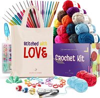 Vente en gros 73 pièces Kit d'accessoires de bricolage à tricoter et à coudre Set de crochet avec fil à crochet et Set de crochet