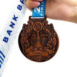 Medalla de Maratón de Metal Chapada en Oro de Alta Calidad, Personalizada con Logotipo, Texto Impreso en Letterpress, Forma Personalizada, <span class=keywords><strong>Honor</strong></span> para Carreras - Product Image 1