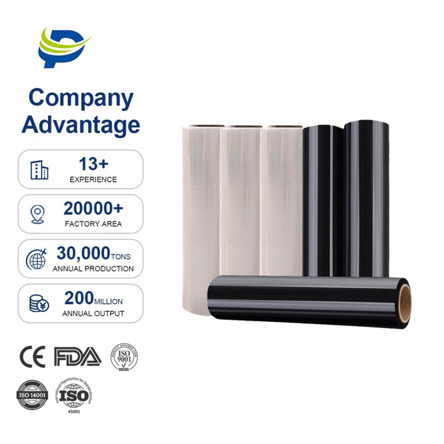 Pangda High Quality PE Black Plastic Rolls Wrapping Machine Protector Stretch Film