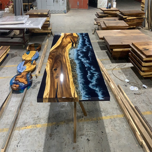 Tavolo in <span class=keywords><strong>legno</strong></span> massello noce, piani di lavoro in <span class=keywords><strong>legno</strong></span>, controsoffitti con live egde e colore naturale - Product Image 5