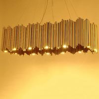 Lustre de luxe en or, moins cher, décoratif, moderne, pour salle à manger