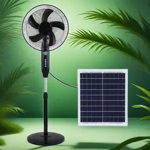 Small Panel Rechargeable Standing 18Inch Portable Outdoor Mini Lithium Battery Energy Light Electric 15W Dc Solar Fan