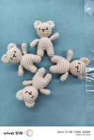 Pendentif porte-clés en fil de laine ours mignon transfrontalier, fait main au crochet, écharpe de dessin animé, pendentif de sac pour couple au design simple