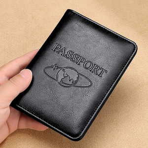 Funda para pasaporte de cuero PU personalizada, carteras para pasaporte de negocios, tarjetero para pasaporte de viaje - Product Image 3