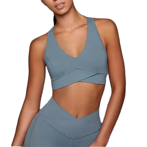 BM039 elegante activo gimnasio de las mujeres Wrap Top Venta caliente Fitness Sports Bra Custom Logo V-Shape Hollow Back Design transpirable - Product Image 4