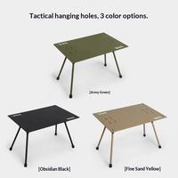 Table pliante rectangulaire moderne pour le camping en plein air, en alliage d'aluminium léger, multifonction, avec support lumineux