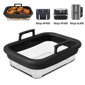 Manchon en silicone Issili pour plat de cuisson en verre de friteuse à air, plat de cuisson en verre pour friteuse à air Ninja AF400 - Product Image 1