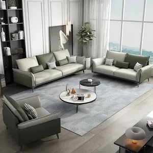 批发欧式现代豪华1 + 2 + 3座沙发客厅家具皮套沙发套装