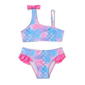 Ragazze sirena bikini con fiocco regolabile <span class=keywords><strong>due</strong></span> pezzi set di costumi da bagno per bambini per <span class=keywords><strong>le</strong></span> ragazze - Product Image 1