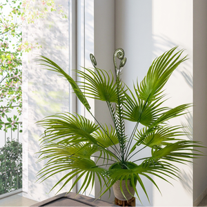Offre Spéciale Kwai <span class=keywords><strong>palmier</strong></span> plante touche réelle grandes feuilles bonsaï arbre Tropical artificiel <span class=keywords><strong>pour</strong></span> la décoration intérieure arbustes en <span class=keywords><strong>pot</strong></span> décor de mariage - Product Image 2