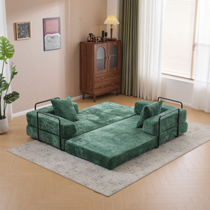 Ghế sofa nén, ghế sofa giường đa năng có tựa lưng và tay vịn, ghế sofa giường thư giãn êm ái, chất liệu vải nhung. - Product Image 4