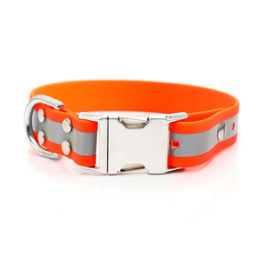 Hohe Sichtbarkeit Reflektierende Sicherheit Wasserdichtes <span class=keywords><strong>Tpu</strong></span>-beschichtetes Gurtband Haustier halsband Langlebiges verstellbares <span class=keywords><strong>Tpu</strong></span>-Hunde halsband - Product Image 5