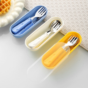 Tenedores y cucharas para niños de acero inoxidable 304, sin BPA, con mangos coloridos para niños de 2 a 4 años, utensilios para alimentación autónoma - Product Image 4
