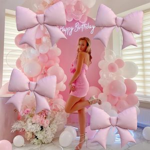 New Eco-Friendly <b>Matte</b> Color Handheld Bowknot Aluminum Balloons Foil Bow Birthday Party Balloon Garland Baby <b>Shower</b> Decor - Product Image 5