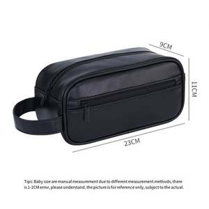 Bolsa de Aseo Portátil de Cuero PU para Hombre con Logotipo Personalizado, Neceser de Viaje, Bolsa de Higiene y Maquillaje Colgante para Hombre y Mujer - Product Image 4