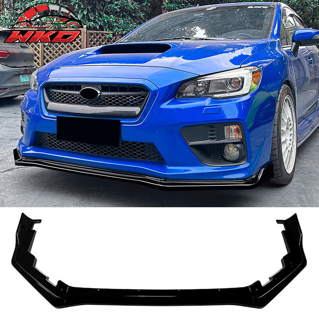 Fits For Subaru WRX 15-21 STI CS2 Style Front Bumper Lip Chin Splitter PP Gloss Black Auto Parts Automotive Accessories