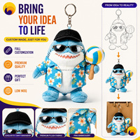 Pesanan Cepat Gantungan Kunci Boneka Plush Custom, Boneka Hiu, Hadiah Pesta, Mainan Hewan Boneka