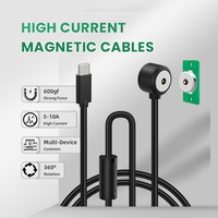 2 pines redondos de alta corriente macho hembra 24V 12V 5A cargador Pogo Pin Cable con PCB magnético USB tipo C conector