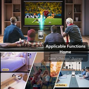 Projecteur LCD LED portable 1080P compatible 4K, WiFi, Android 13, courte focale, 8 Go de stockage, pour entreprise - Product Image 5