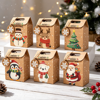 Boîtes à bonbons en carton pliables et recyclables avec motif jungle mignon, avec poignée, pour les cadeaux de fête de naissance ou d'anniversaire, emballage cadeau