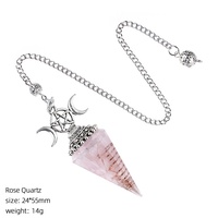 Pendentif Conique Orgone en Résine avec Graviers d'Améthyste Naturelle, Pendentif Hexagonal et Copeaux de Cristal de Quartz Rose pour la Guérison