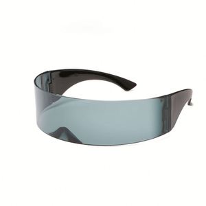 Lunettes de soleil futuristes enveloppantes style punk, verres monobloc, pour hommes et femmes, vente en gros - Product Image 5