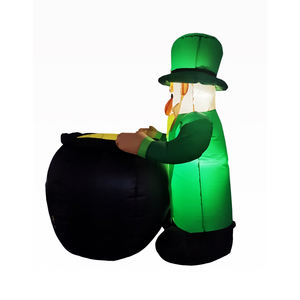 ของตกแต่งงานเทศกาลวันหยุดทั้งในร่มและกลางแจ้ง ตุ๊กตาเป่าลมรูปเลพรีคอนนั่งขนาด 4 ฟุต สำหรับตกแต่งสวน - Product Image 6
