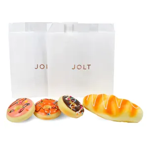 Customized Grease Proof Mini Cookie Mochi Donuts Paper Bags With Customized Logo Printed For Cookies Takeout