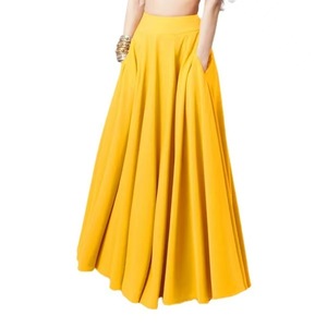 New Solid Color Wholesale <strong>Plus</strong> <strong>Size</strong> Women Casual Long Maxi <strong>Skirt</strong> Elastic Waist Stretch High Waist Women's Pleated <strong>Skirt</strong> - Product Image 4