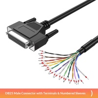 Cable de terminal DB9 de grado industrial, cable de conexión de un solo extremo, puerto paralelo, puerto serie, fabricado en China