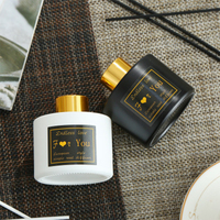 Nouveau Design — flacons en verre d'aromathérapie, avec bâtons en rotin, de 50ml, 120ml et 200ml, en blanc ou noir