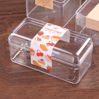 Boîte d'emballage carrée transparente en vente chaude, jetable, pour pâtisserie, gâteau, dessert, biscuit