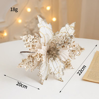Décoration de Noël Écologique : Fleurs Artificielles en Tissu à Paillettes pour Arbre de Noël