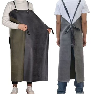 Tablier de travail en caoutchouc et polyester épaissi, résistant à l'usure, aux acides et aux alcalis, anti-huile, imperméable, gris, personnalisable, vente en gros - Product Image 3