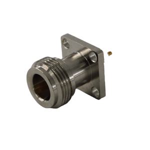 Usine Hembra N femelle Jack 50ohm RF connecteur coaxial avec 4 trous soudure bride vis douille 10A évalué cuivre ROHS conforme" - Product Image 1