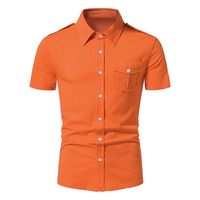 Chemises d'uniforme de sécurité de haute qualité, orange haute visibilité, en coton, avec impression en relief personnalisée