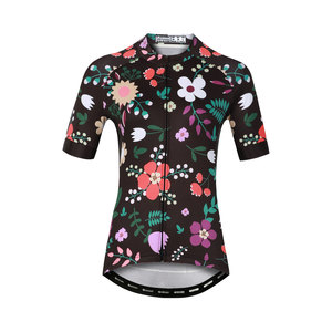 Maillot de cyclisme personnalisé à imprimé floral printanier, disponible en manches longues et courtes, avec sublimation intégrale et tissu antibactérien - Product Image 1